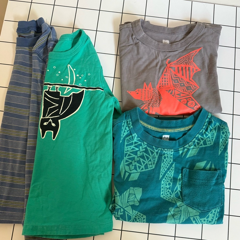 Teal and Gray Kids Graphic Tees
